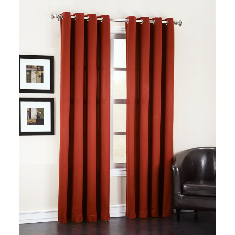 Thermal Energy Saving Grommet Curtain Panel - Basics by Wayfair™, Brick, 54" W x 95" L