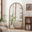 Iron Arch Retro Full Length Mirror With Supporting Feet, For Living Room, Bedroom (Gold)-1422972476