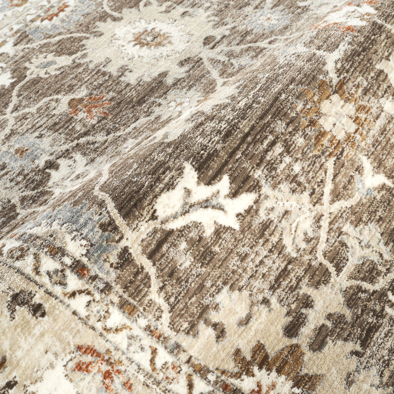 Abani Rugs Giavonnie ALA120A Traditional Taupe Cream Vintage Medallion Floral Area Rug, Rectangle 7'9" x 10'