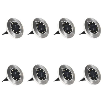 Black/Silver Low Voltage Solar Power Integrated LED Steel Deck Light