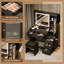 43.5" Fluted Vintage Makeup Vanity, Makeup Vanity Desk With Stool And Charging Station