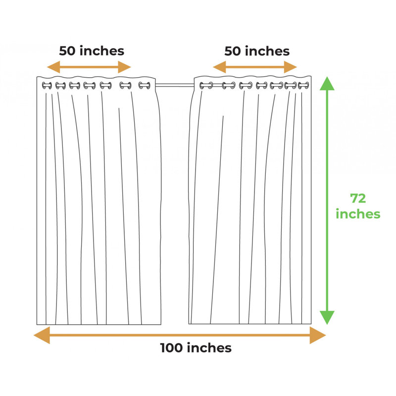 Sateen Blackout Curtain Pair, 50" W x 72" L