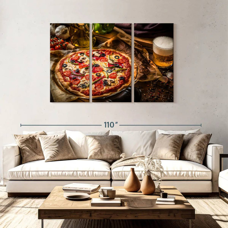 Bière et pizza Yarlin, H 48 po x l 74 po