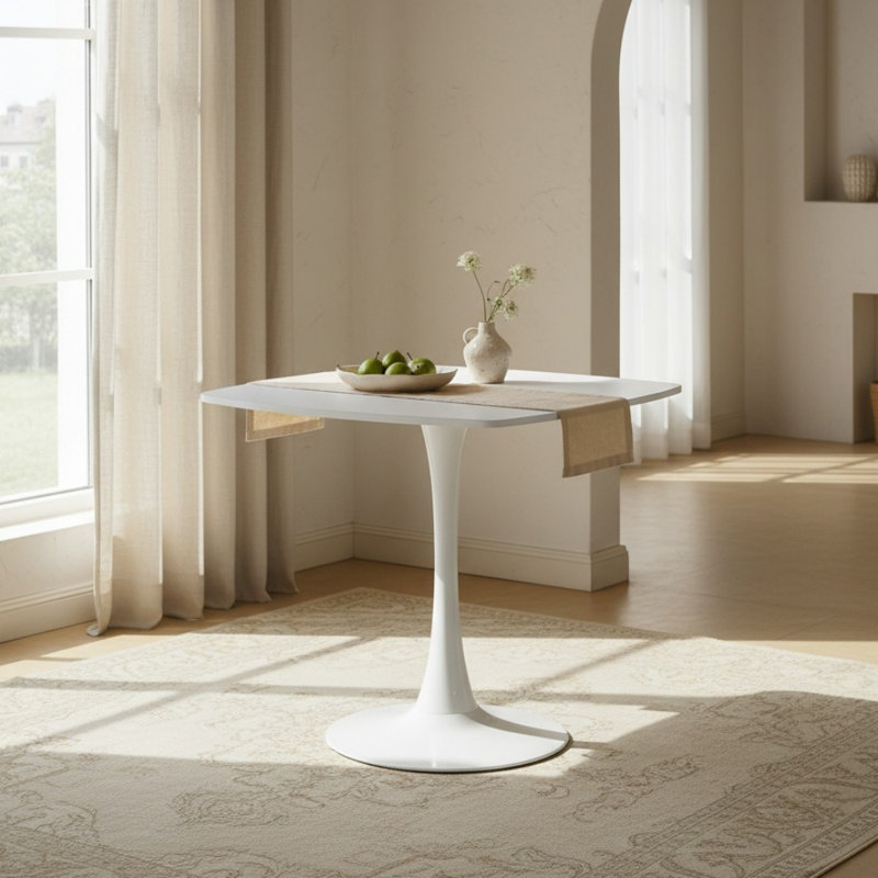 Table de salle à manger pour 4 à 6 personnes avec plateau en MDF, table de salle à manger à piédestal, table basse de loisirs
