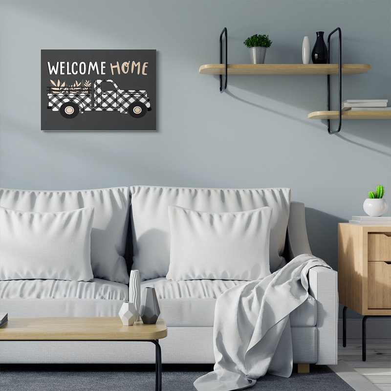 "Welcome Home" par Arrolynn Weiderhold-impression d’art graphique, H 24 po x l 30 po x 1,5 po, Toile tendue