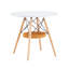 Table de salle à manger circulaire de 31,5 pouces de diamètre, plateau en panneau de fibres à densité moyenne blanc, pieds en bois massif, avec structure de panier de rangement tissé suspendu. Une table basse décontractée pouvant accueillir de 2 à 4 personnes.-1549637200