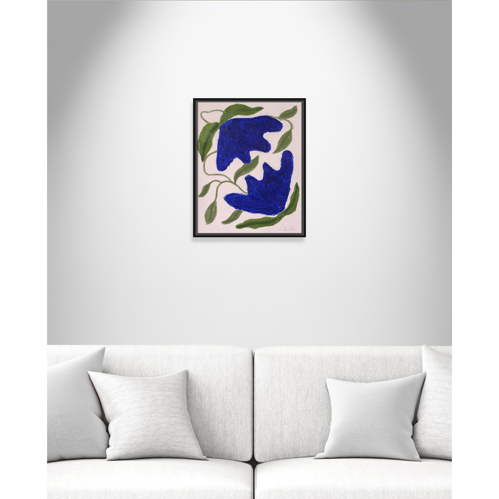 Blue Anemones No. 02 Print by Camilla Bergqvist, 21.5" H x 17.5" W, Black