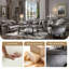 Fauteuil simple en tissu gris classique