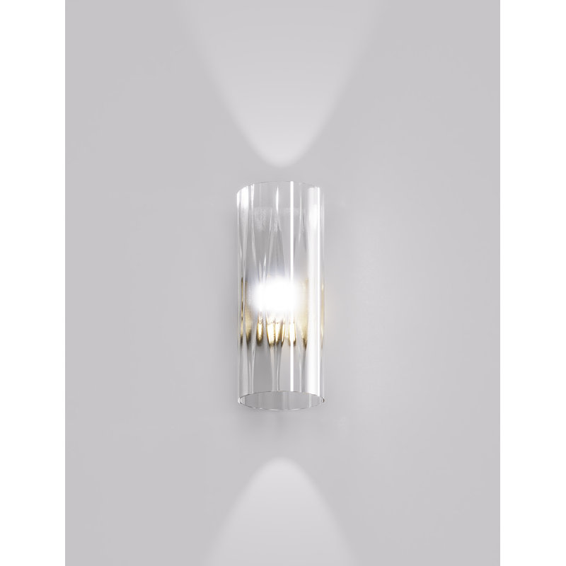 Armonia Wall Lamp 14 Fume' Rombi Matt Black Nickel E12 Ul, Crystal Elongated Rhombus, Matte Gold