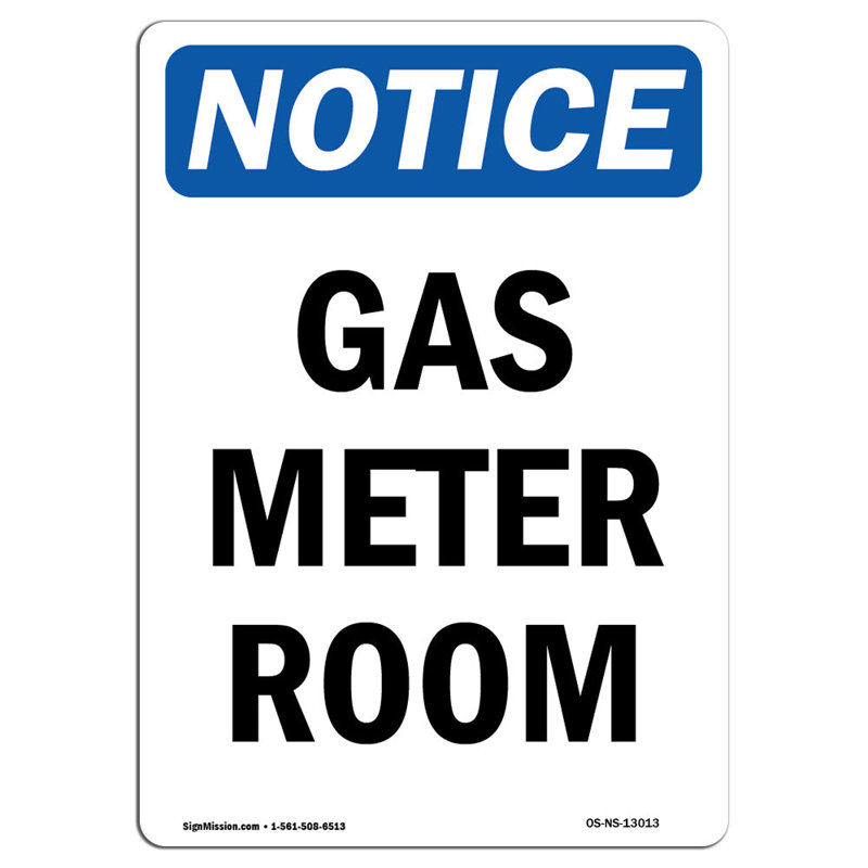 Gas Meter Room Sign
