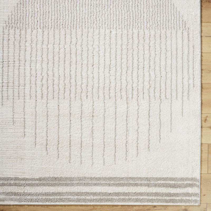 Kyro Machine Woven Polyester Area Rug in Light Beige, Runner 2'7" x 7'3"
