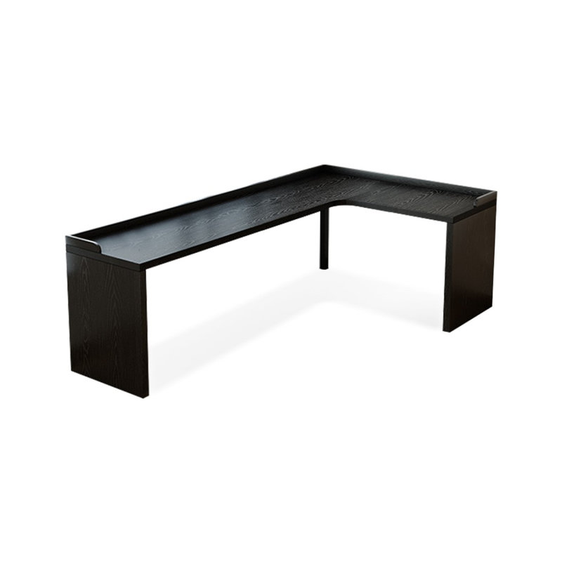 Modern and simple black L-shaped corner desk, Right Hand Return, 29.53" H x 86.61" W x 55.12" D