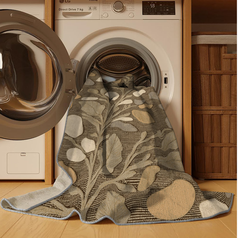 Tapis brun lavable à la machine, Rectangle 2 pi x 3 pi