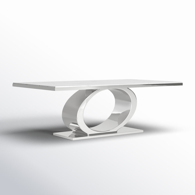 Table de salle à manger Bobbyetta, Argenté, L 44 po x L 87 po