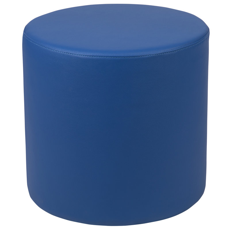 Nicholas Flexible Learning Modular Soft Seating Circle Ottoman for Classrooms and Common Spaces, Blue, 18" H x 18" W x 18" D