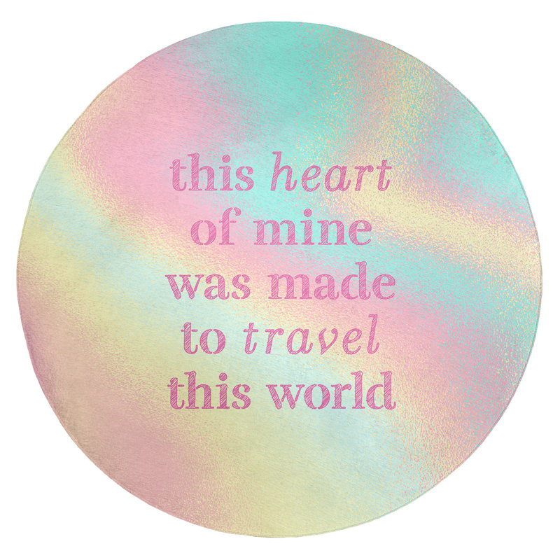 Tapis en polyester multicolore traveling love quot, Rond 5 pi