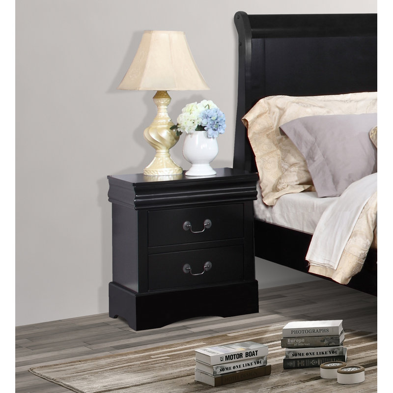 Table de chevet 2 tiroirs Annicia, Noir