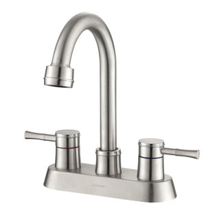 Centerset 2-handle Bathroom Faucet with Drain Assembly