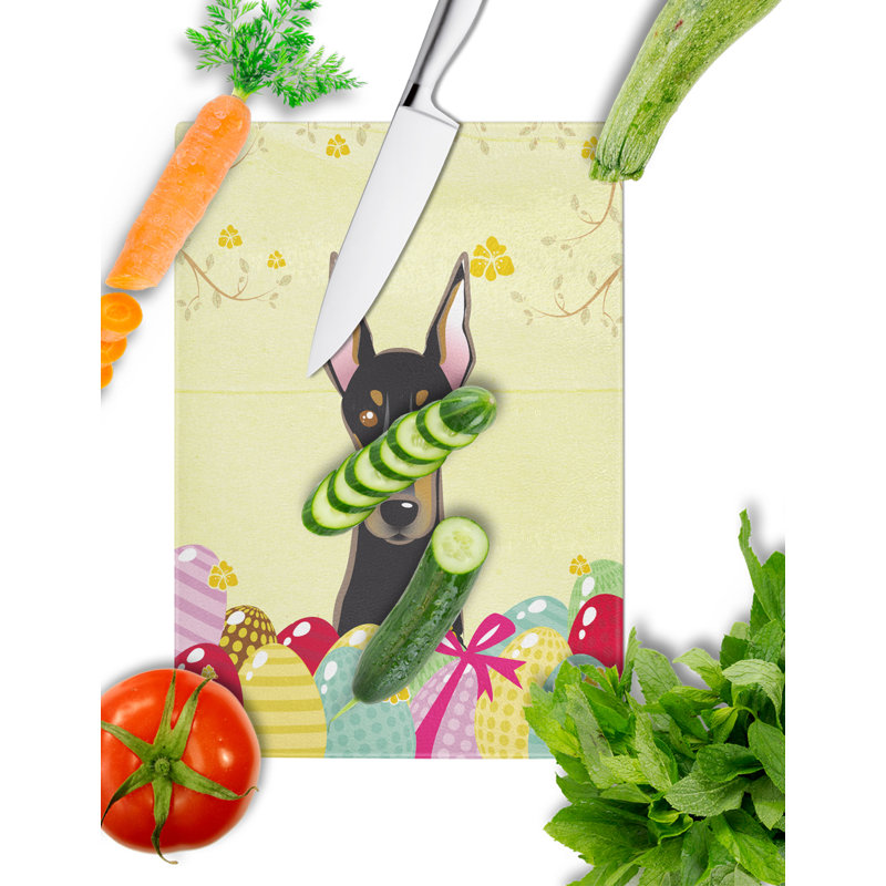 Planche à découper en verre trempé à caroline de pâques, Doberman