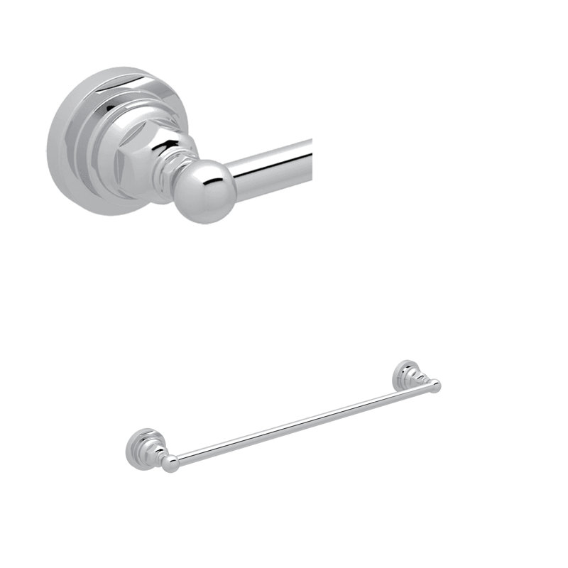 Country Towel Bar, Polished Chrome, 2.5" H x 20.5" L x 2.75" D