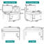Ensemble de conversation modulaire 5 pièces pour patio en bois d'acacia, finition naturelle avec coussins résistants à l'eau, ensemble de conversation modulaire pour l'extérieur, bleu-44929741