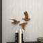 Ensemble de 3 décorations murales d'oiseaux flottants en polystone métallique-2117833471-2032393553