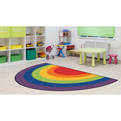 Tapis vert touffeté à motif géométrique Calming Circles Premium