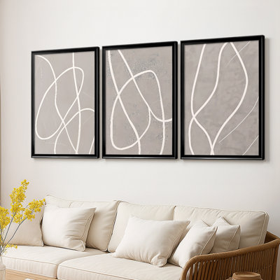 ABSTRACT Series DL XXXVI - Toile tendue avec châssis sur mesure - 3 pièces
