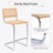 Crumley Natural Rattan 24.3" Counter Stool with Cane Rattan Back and Metal Frame-957660059-957660052