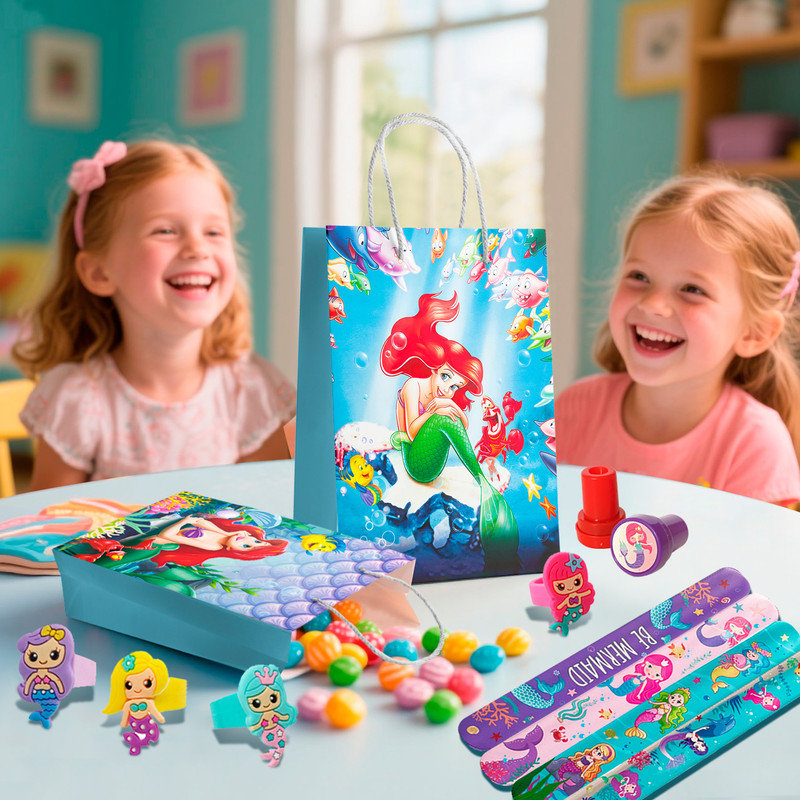Mermaid Party Favors for Kids, 110 pièces ensemble de décorations de fête d'anniversaire sirène