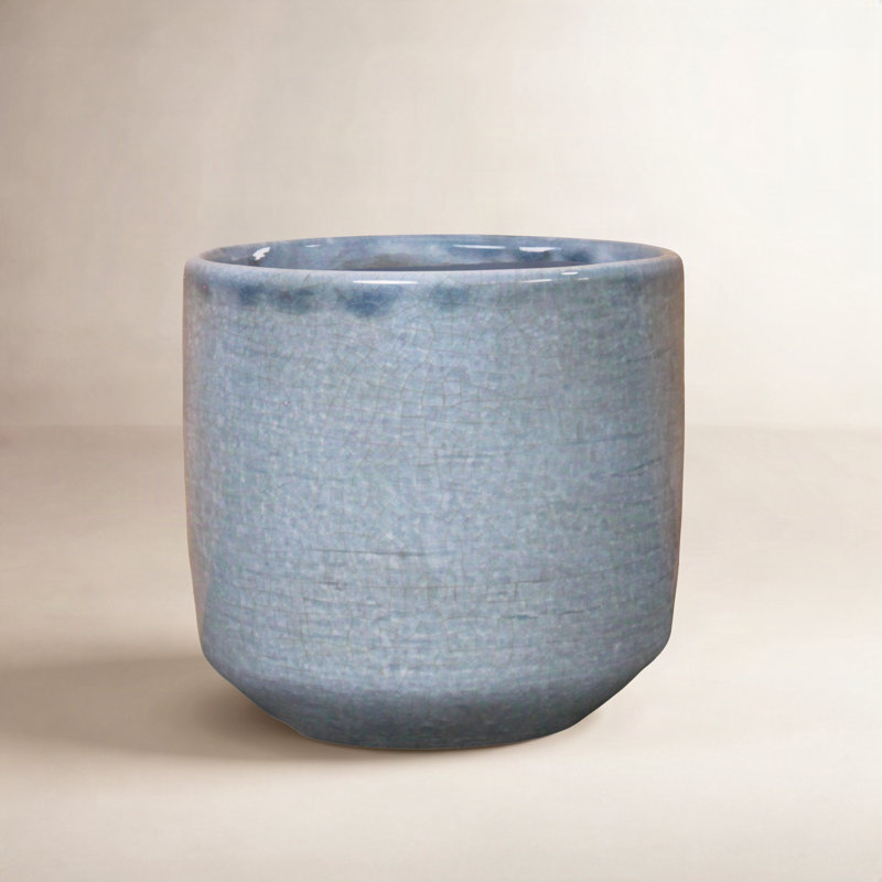 Sia Handmade Ceramic Pot Planter, 5.5" H x 5.5" W x 5.5" D, Gray