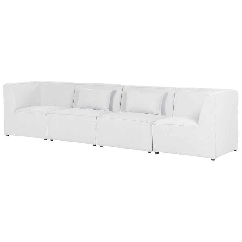 Ritsa 4 Seater Corduroy Sofa, White