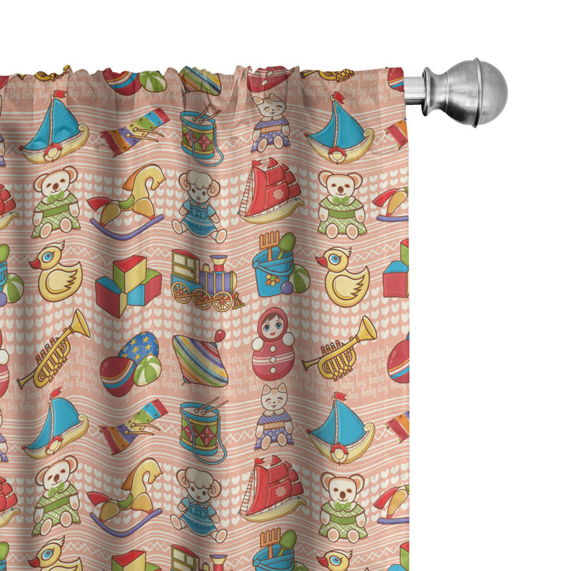 Duck Semi-Sheer Rod Pocket Curtain Panels, 28" x 63"