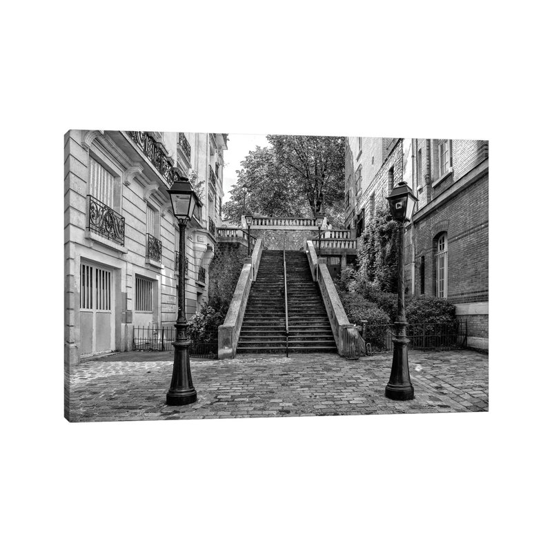 Black Montmartre Series - Between Two Lamps by Philippe Hugonnard - Wrapped Canvas Print