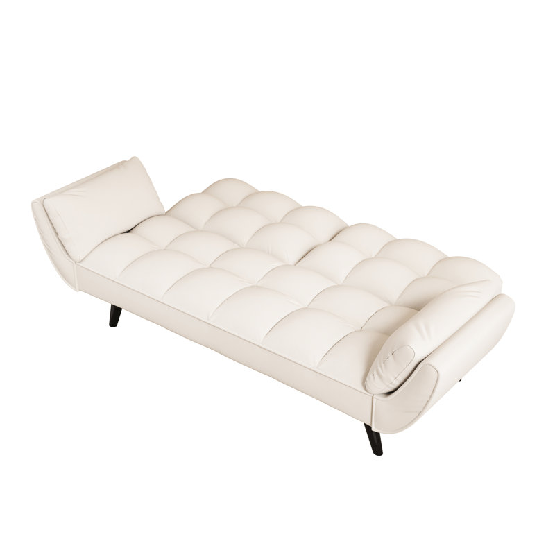 Beige de 57 po, confortable pour la vie quotidienne, dossier et siège groupés, petite chambre réglable de 57 po avec 3 postures, se transforme en lit, positions multiples, assemblage simple