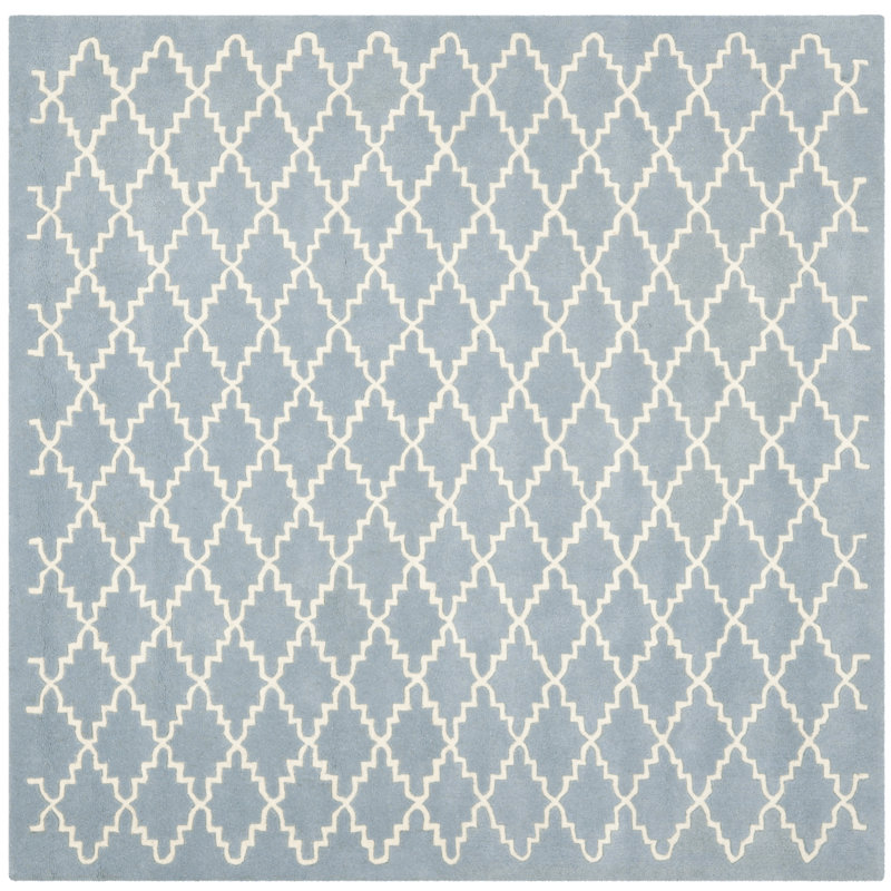 Carolene Hand Tufted Wool Geometric Rug, Square 7'