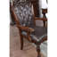 Fauteuil traditionnel 2 pièces pour salle à manger, bois massif brun