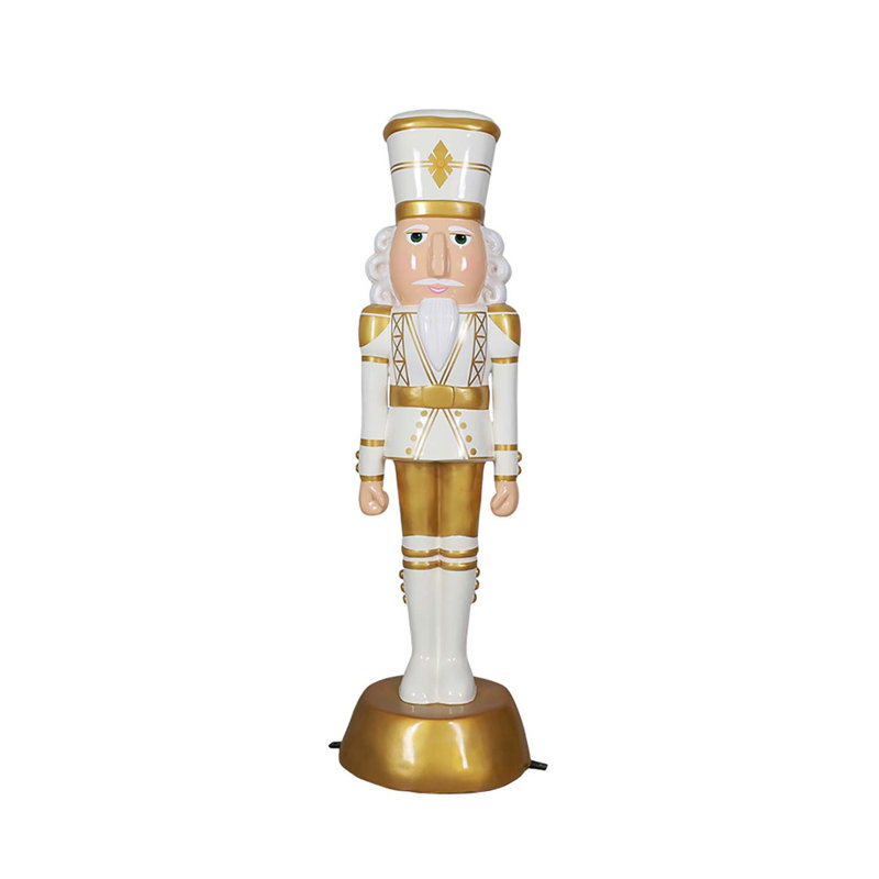 American Christmas Nutcracker 6Ft -White/Gold