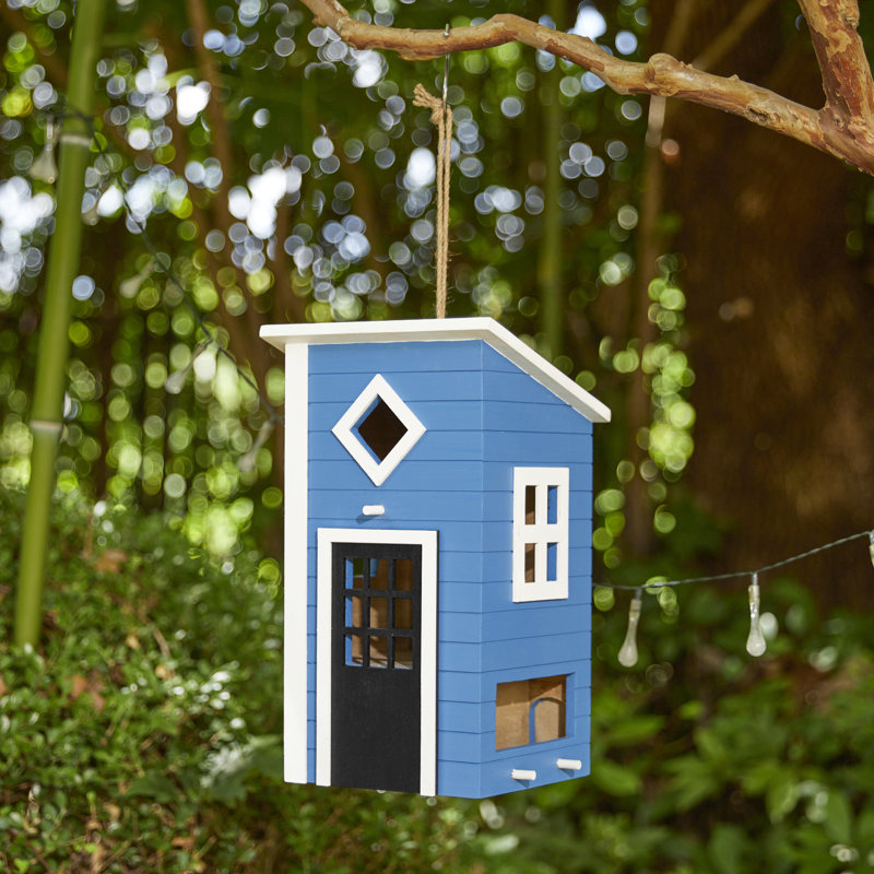 Maison d'oiseaux d'extérieur en bois massif 14 "H