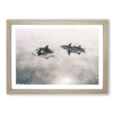 Swimming Dolphins - Picture Frame Painting