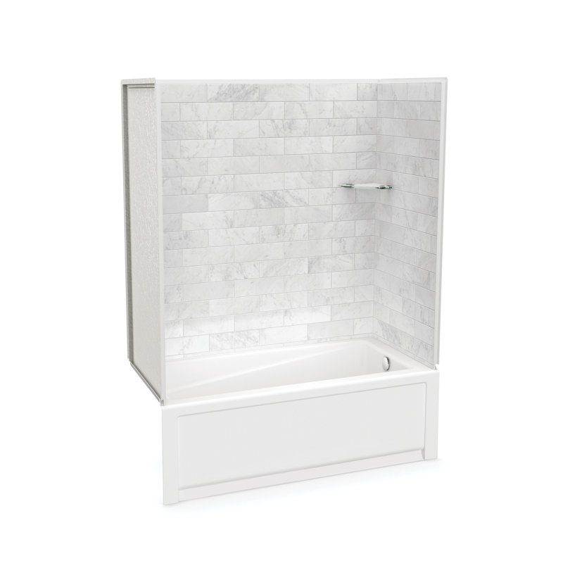 Utile 6032 Composite Direct-to-Stud Three-Piece Tub Wall Kit in Marble Carrara, 60" H x 59.88" W x 32" D