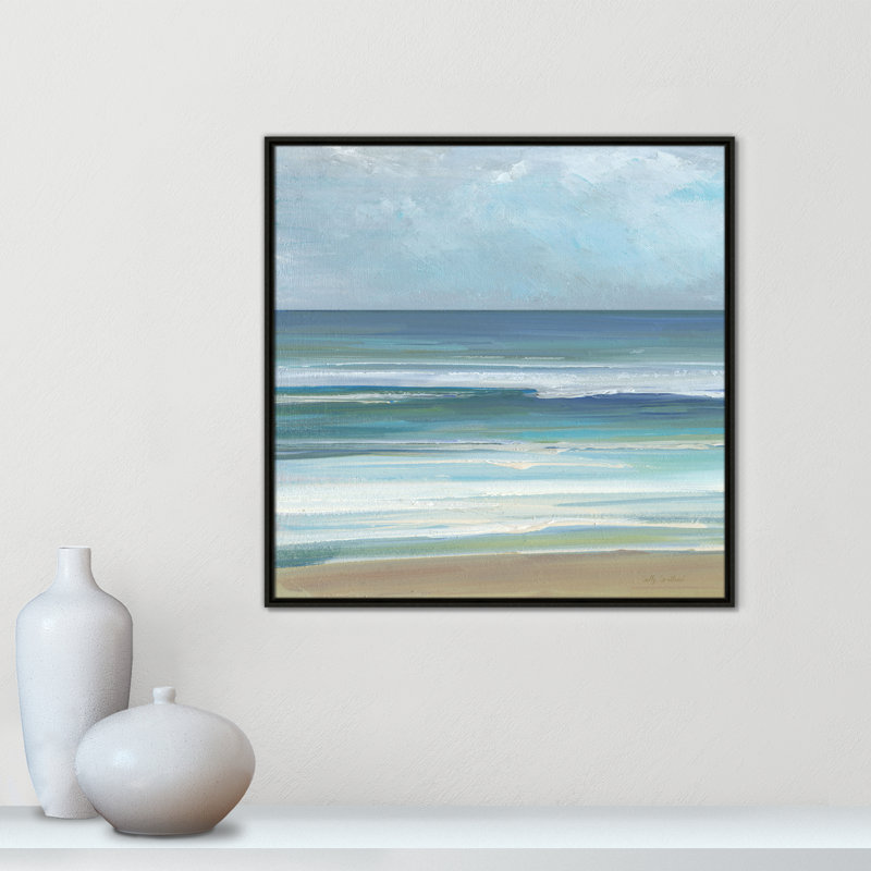 «Gentle Waves I» par Sally Swatland, H 31,5 po x l 31,5 po, Flottant espresso