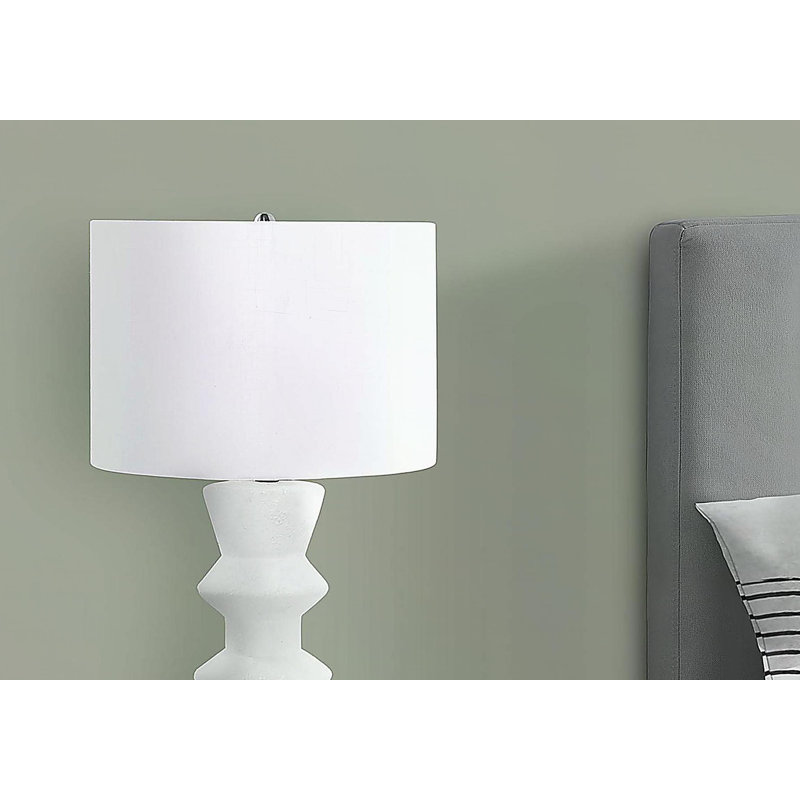 Lighting, 26 po h, céramique crème, ivoire / abat-jour crème, contemporain, Crème, crème