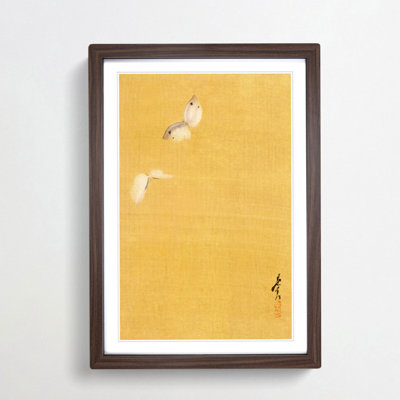 The Two Butterflies by Shibata Zeshin - Framed Print