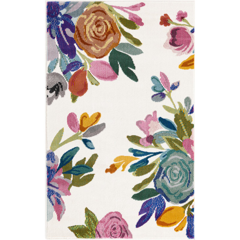Floral Indoor Rug, Rectangle 2' x 3'