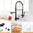 Black Kitchen Faucet With Pull-Down - Single Handle, Hot And Cold Control, Modern Design High-Performance Sink Pull Down, Black, Ceramic Filler, Productivity