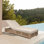 Chaise longue inclinable en eucalyptus de 81,5 po avec coussins Aerilyn