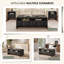 Table basse moderne avec 2 tiroirs et rangement ouvert Dulane, noir-246468172