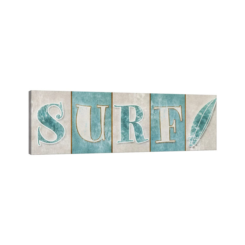 Surf by SD Graphics Studio - Panoramic Gallery-Wrapped Canvas Giclée on Canvas, Canvas, 30.48 cm H x 91.44 cm W x 1.91 cm D