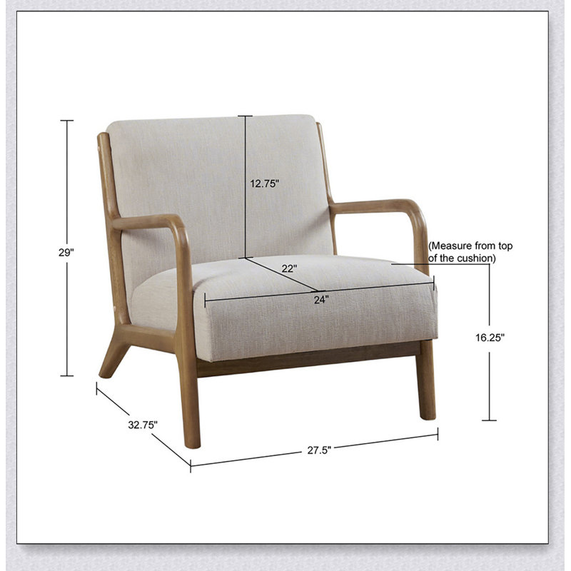 Fauteuil crème en polyester avec 4 pieds
